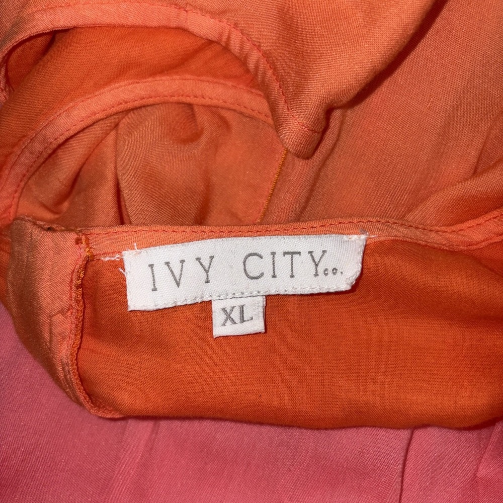 Ivy City Co Sunset Maxi Dress Tiered Pink Orange Womens XL Resort Summer *Read* - Picture 8 of 10